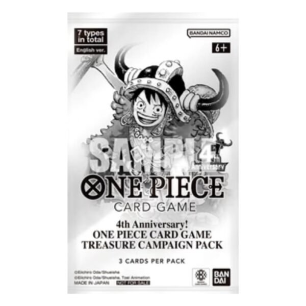 Sobre One Piece 4th Anniversary Treasure Campaign Pack (3 cartas, Inglés)